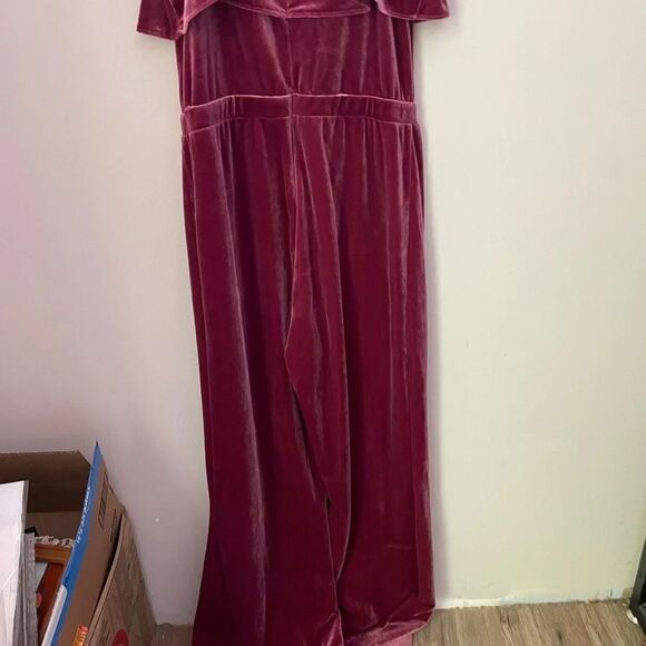 BB Dakota Velvet Wine Jumpsuit - Picture 9 of 11
